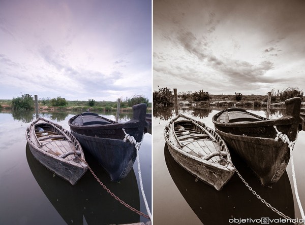 Comparativa entre JPG (izquierda) y RAW procesado (derecha).