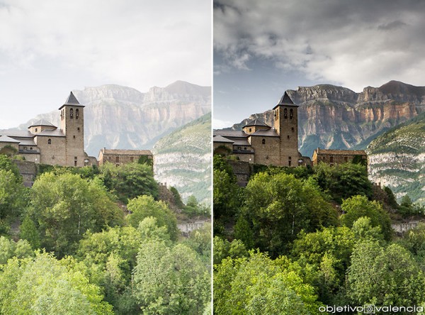 Comparativa entre JPG (izquierda) y RAW procesado (derecha).